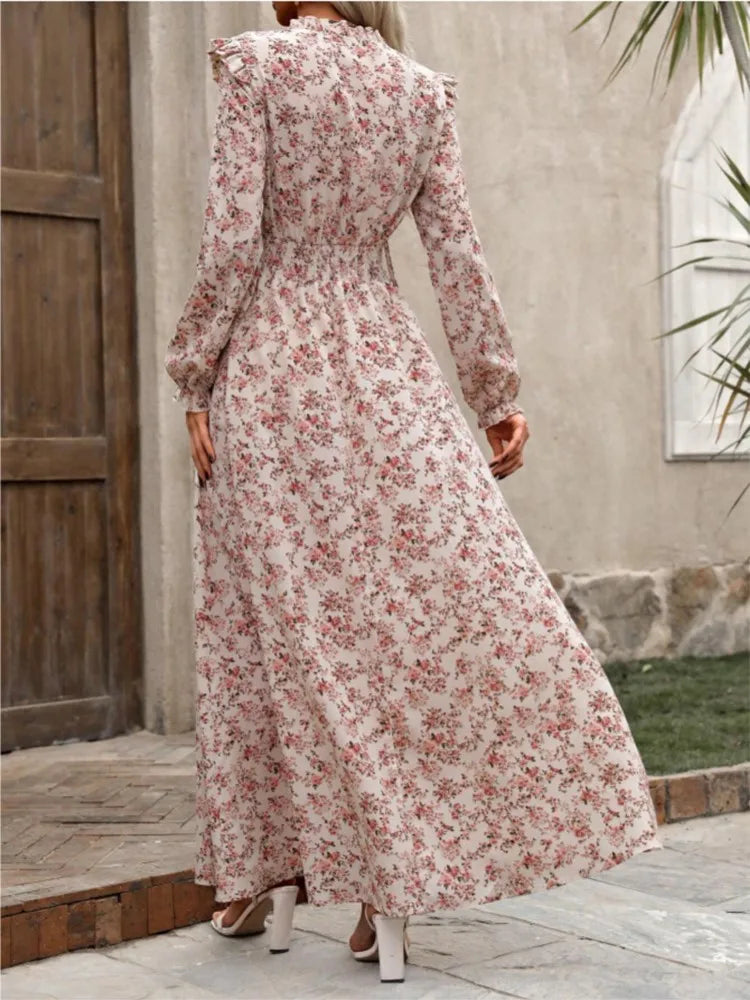 Vestido Longo com Gola V Basília