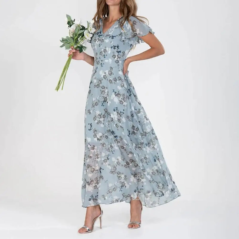 Vestido Longo com Estampa Floral Deise