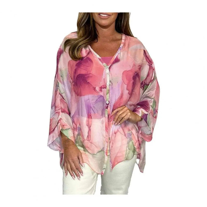 Camisa Feminina Chiffon Estampada - Vennanci